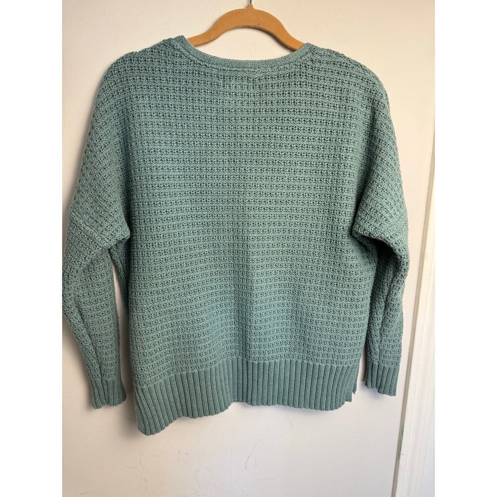Rachel Zoe Womens L Long Sleeve Knit Sweater Teal Aqua Color Cotton Blend - Picture 2 of 7